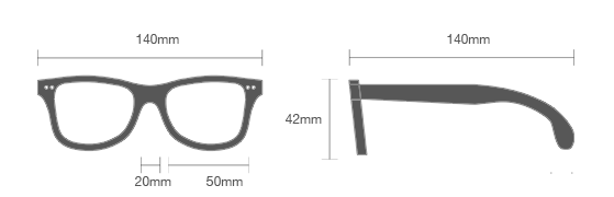 Vista lateral de gafas de madera Regular Nogal by Long Days Longboards