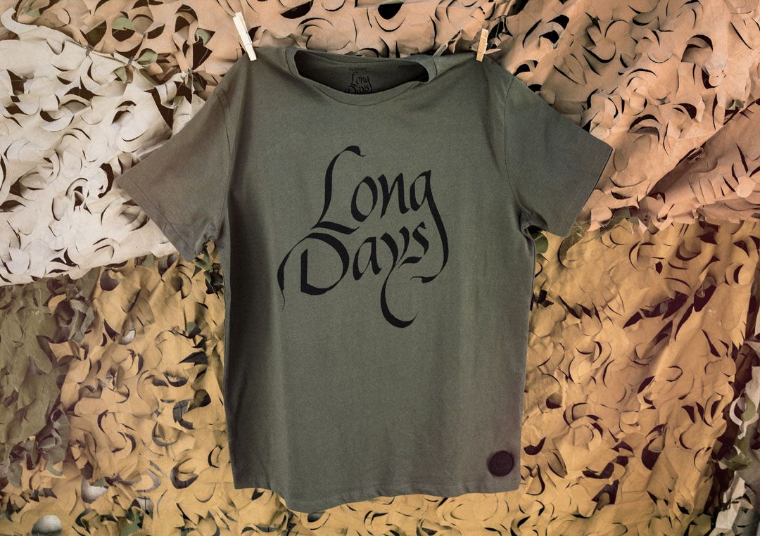 Camiseta verde militar Army  Long Days/Longboard